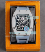 New Richard Mille RM17-01 Automatic Skeleton Watch Best Replica Watch Grey Rubber Strap